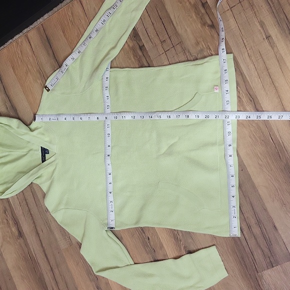 BROOKS BROTHERS 365 Lime Green Cotton Thermal Kangaroo Pocket Hoodie - Picture 11 of 12